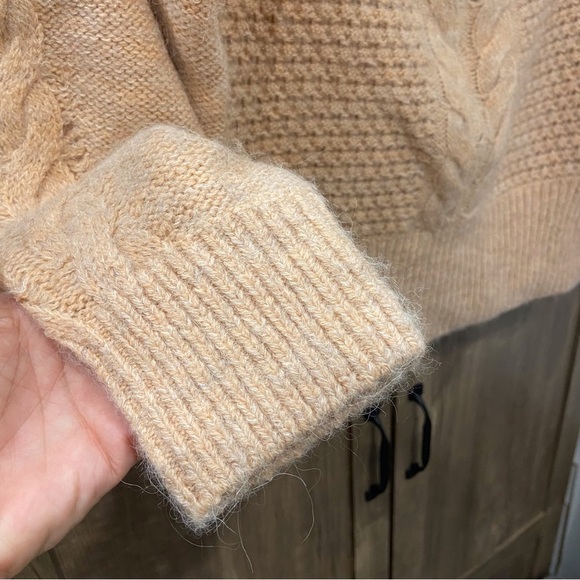 Anthropologie Sleeping On Snow Knit Off Shoulder Alpaca Blend Sweater Medium - Picture 9 of 13